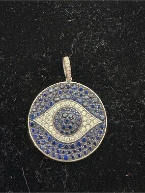 Carol Brodie sterling silver evil eye pendant